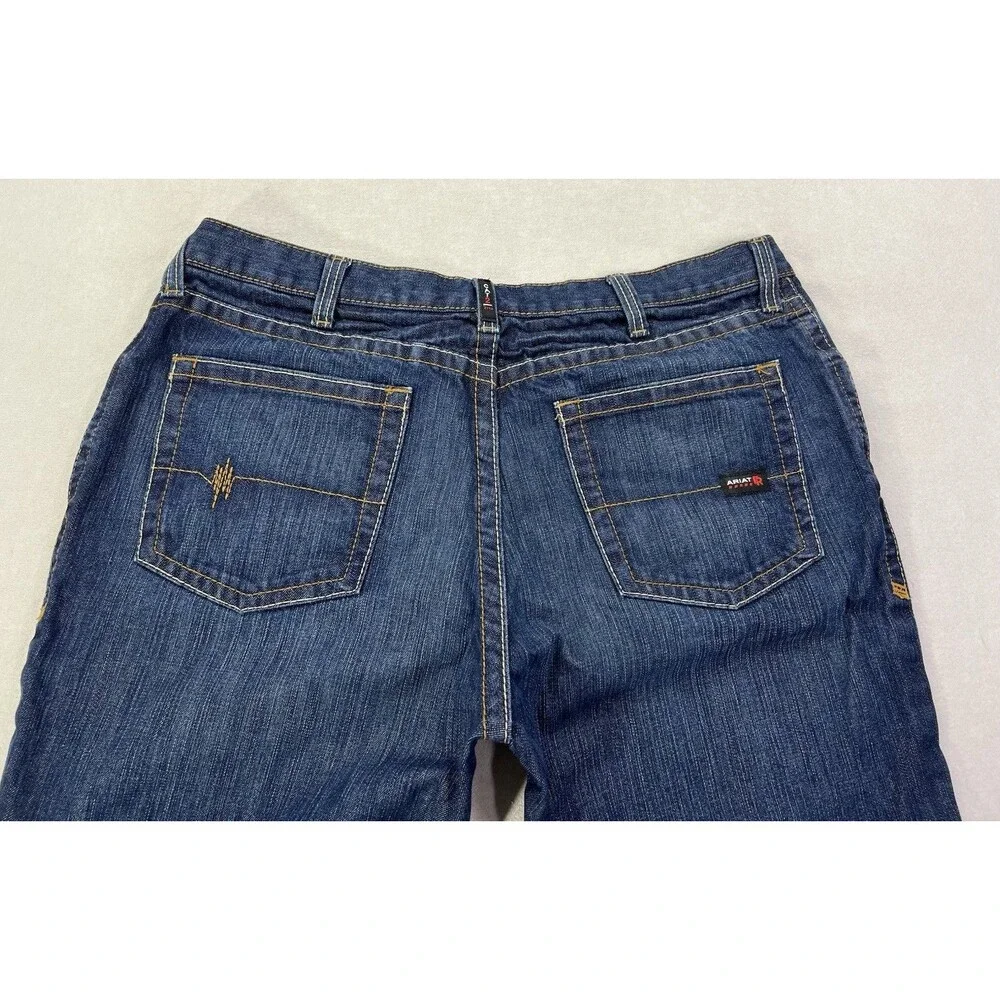 Ariat FR M4 Low Rise Boot Cut Jeans Mens 38x30 Blue Flame Resistant Denim